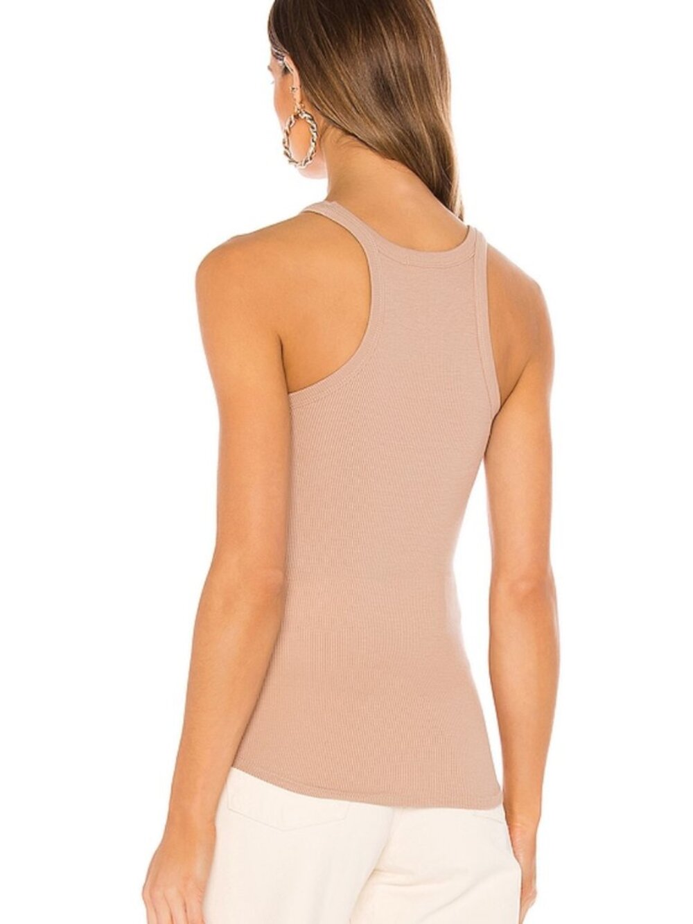 LNA- Ribbed Skinny Racer Tank Nude - Picture 3 of 7